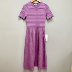 Sandro Purple Striped Midi Dress